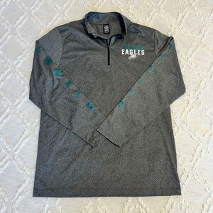 Eagles NFL Team Apparel Gray Quarter Zip size L